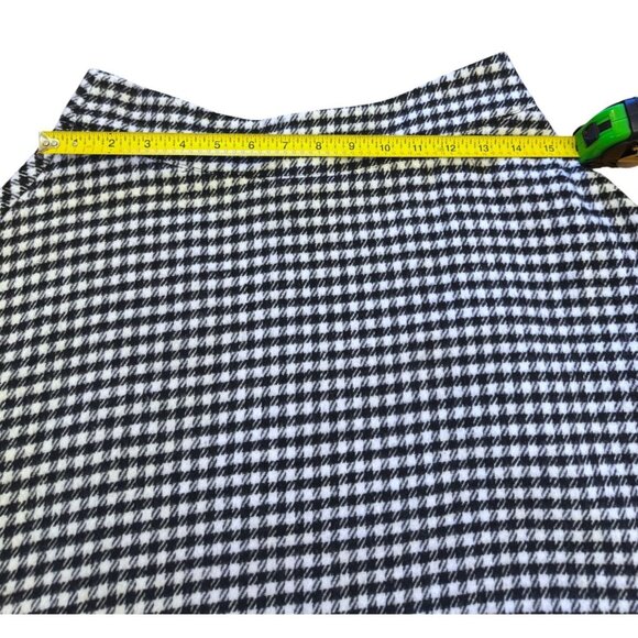 Unique Vintage Houndstooth A-Line Skirt With Side Pockets - Picture 5 of 9